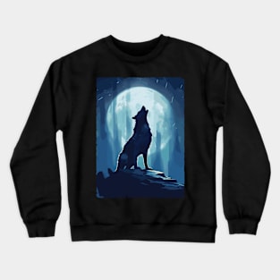 Full Moon Lone Aplha Blue Dire Wolf Crewneck Sweatshirt